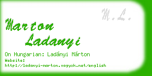 marton ladanyi business card