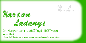 marton ladanyi business card